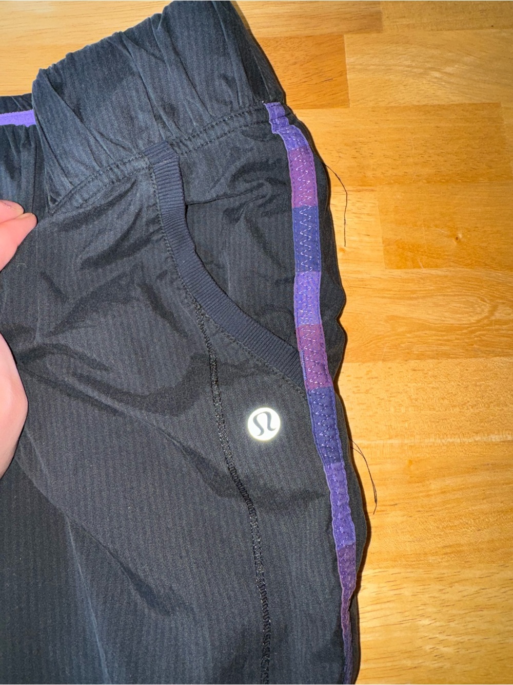 lululemon athletica Women's Black Pants with Purple Trim
